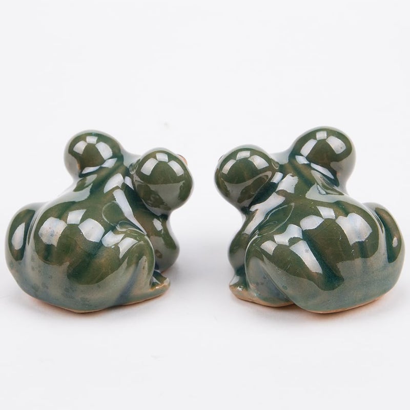 WSDMAVIS 2Pcs Funny Frog Toilet Bolt Caps Decorative Cute Frog Covers Aquarium Fish Tank Decoration Ceramic Big Eyes Frog Toilet Bolt Screws Covers for Bathroom Décor - Image 5